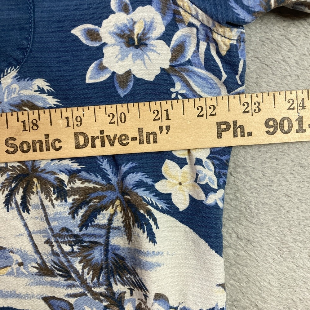 Tommy Bahama Hawaiian Shirt Men Large All Over Print Blue Silk Button Up Casual - Picture 13 of 16